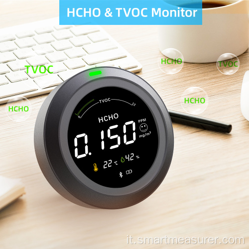 Monitor analizzatore di gas TVOC con carica USB
